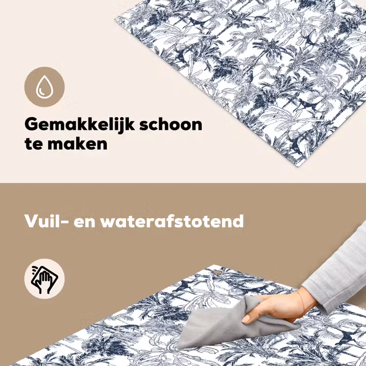 Aap - Jungle - Blauw Inductie beschemer met haakjes klein 777 -ky-schoon-nl