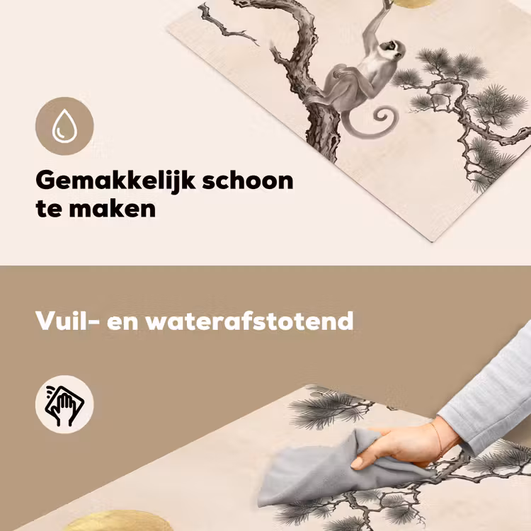 Aap - Maan - Goud Inductie beschemer met haakjes klein -ky-schoon-nl