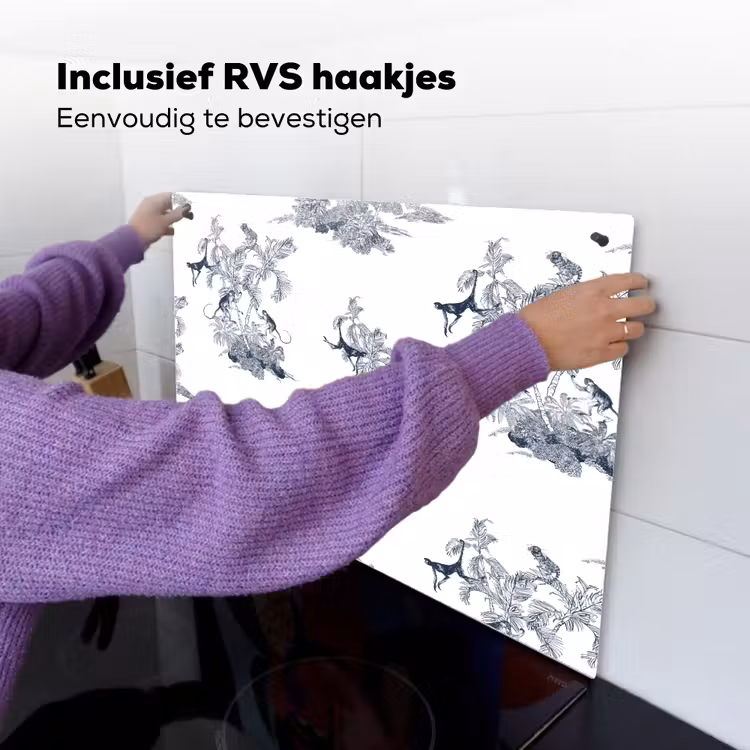 Aap - Palmboom - Blauw Inductie beschemer met haakjes klein 777 -ky-ophangen-nl