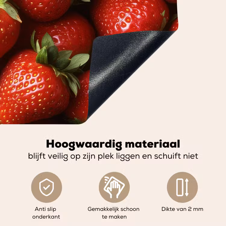 Aardbei - Fruit - Rood Inductie beschemer met haakjes klein -ky-onderkant-nl