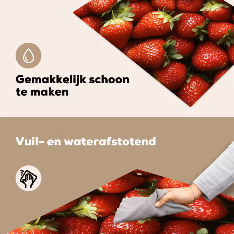 Aardbei - Fruit - Rood Inductie beschemer met haakjes klein -ky-schoon-nl