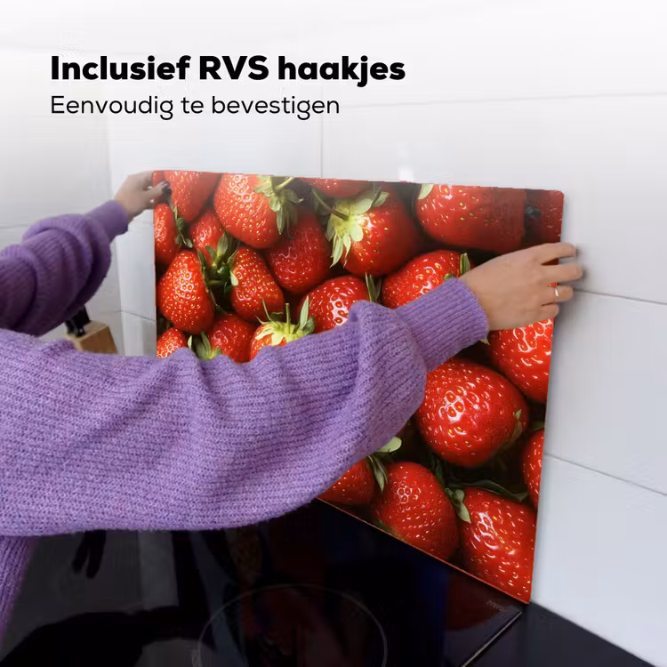 Aardbei - Fruit - Rood Inductie beschemer met haakjes klein -ky-ophangen-nl
