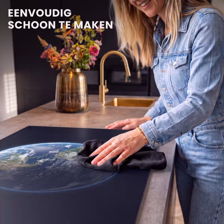 Inductiebeschermer & spatscherm (2in1) - Aarde - Ruimte - Kosmos - Aarde - Ruimte - Kosmos Inductie beschemer met haakjes klein