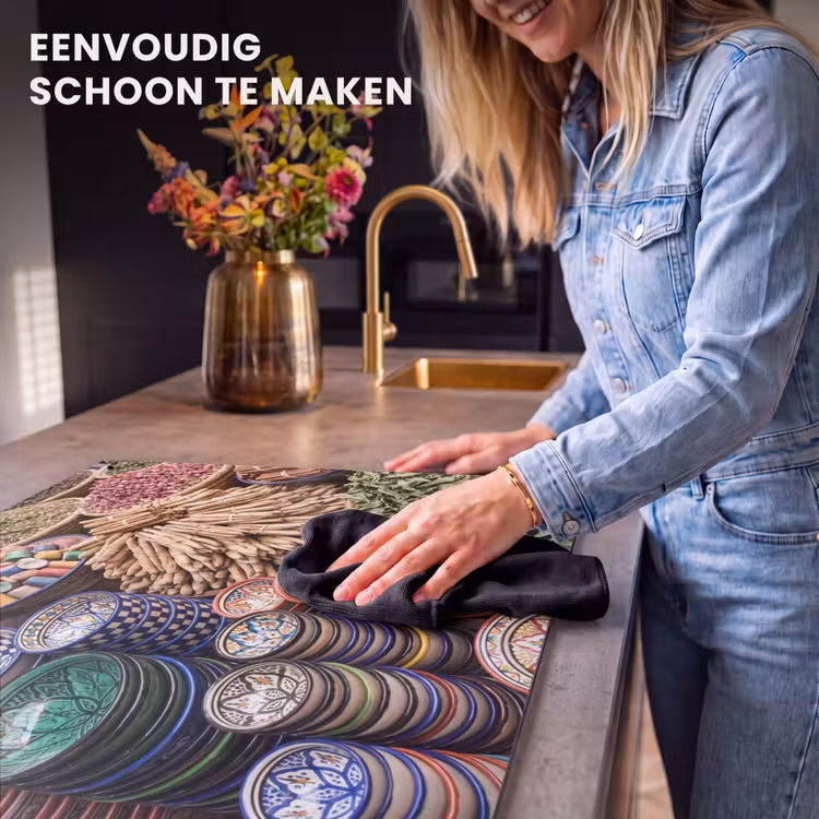Inductiebeschermer & spatscherm (2in1) - Aardewerk - Oosters - Kleurrijk - Aardewerk - Oosters - Kleurrijk Inductie beschemer met haakjes klein