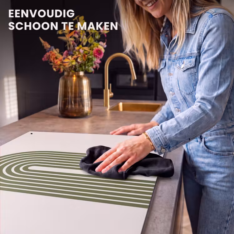 Abstract - Bogen - Modern - Groen - Kunst Inductie beschemer met haakjes klein -ky-schoon-nl