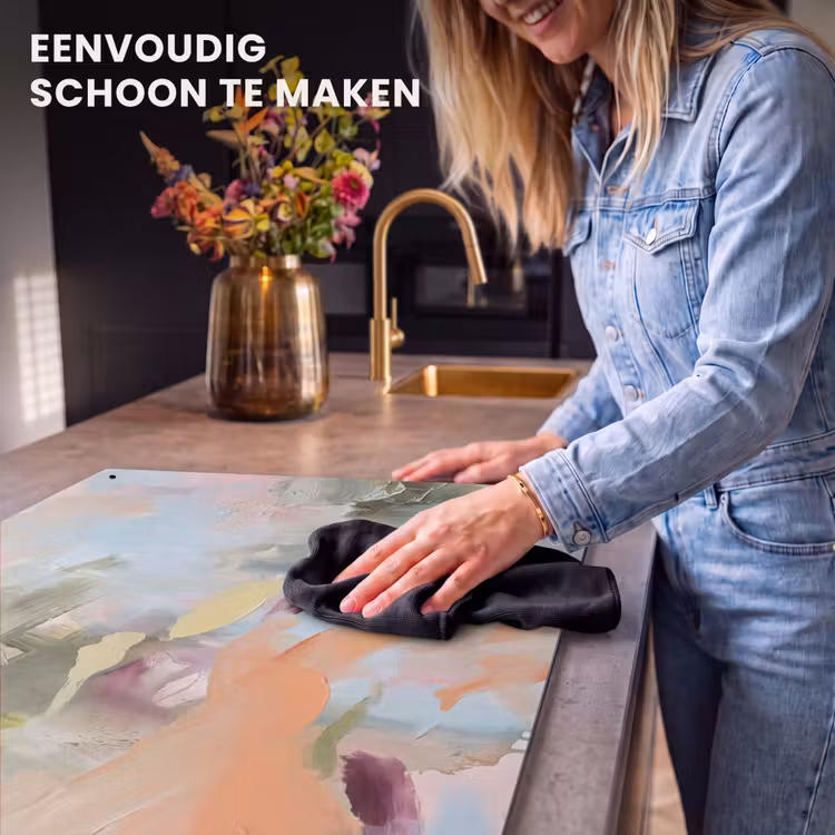 Abstract - Borstelstreken - Kunst - Modern - Pastel Inductie beschemer met haakjes klein -ky-schoon-nl