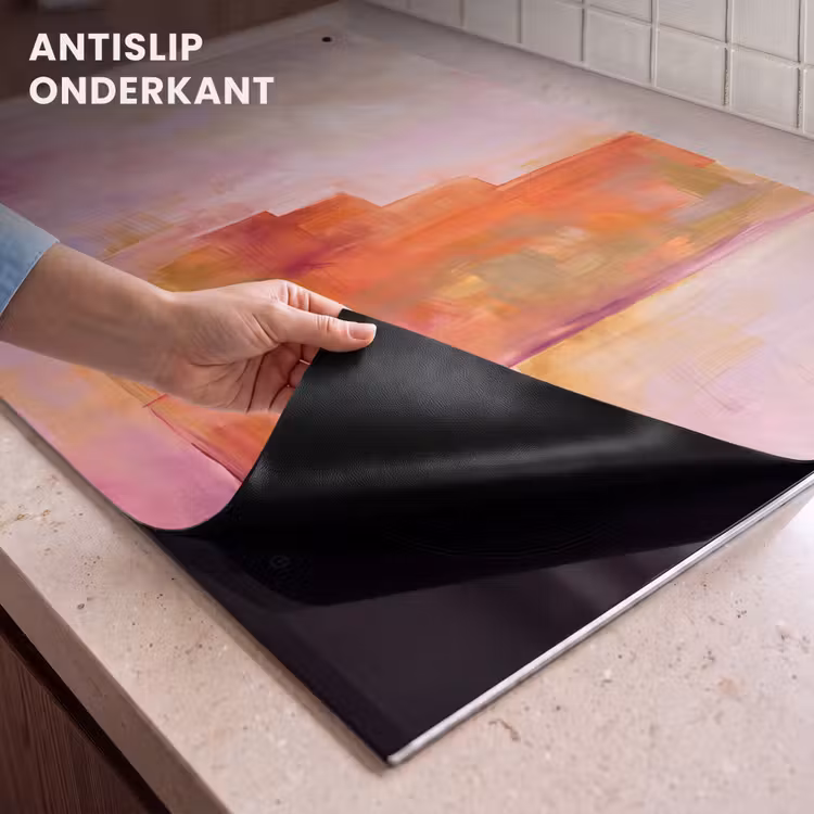 Abstract - Borstelstreken - Kunst - Paars - Goud Inductie beschemer met haakjes klein -ky-onderkant-nl