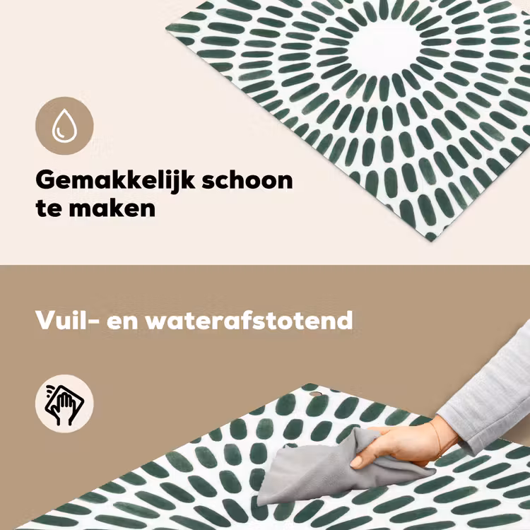 Abstract - Cirkel - Patroon - Modern - Groen Inductie beschemer met haakjes klein -ky-schoon-nl
