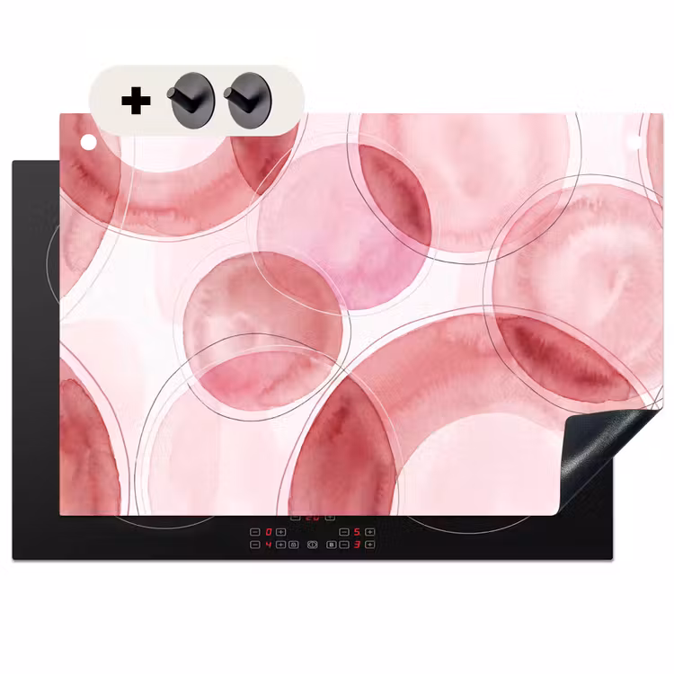 Abstract - Cirkels - Modern - Roze - Kunst Inductie beschemer met haakjes klein -3d