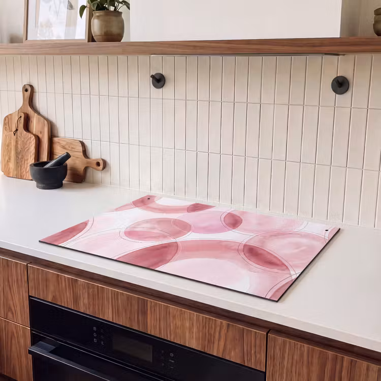 Abstract - Cirkels - Modern - Roze - Kunst Inductie beschemer met haakjes klein -sfeer1