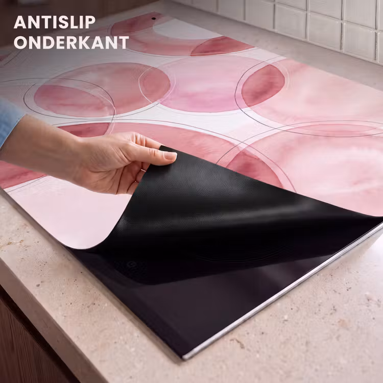 Abstract - Cirkels - Modern - Roze - Kunst Inductie beschemer met haakjes klein -ky-onderkant-nl