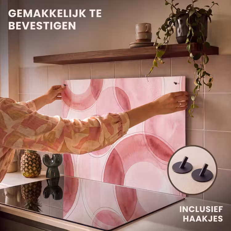 Abstract - Cirkels - Modern - Roze - Kunst Inductie beschemer met haakjes klein -ky-ophangen-nl