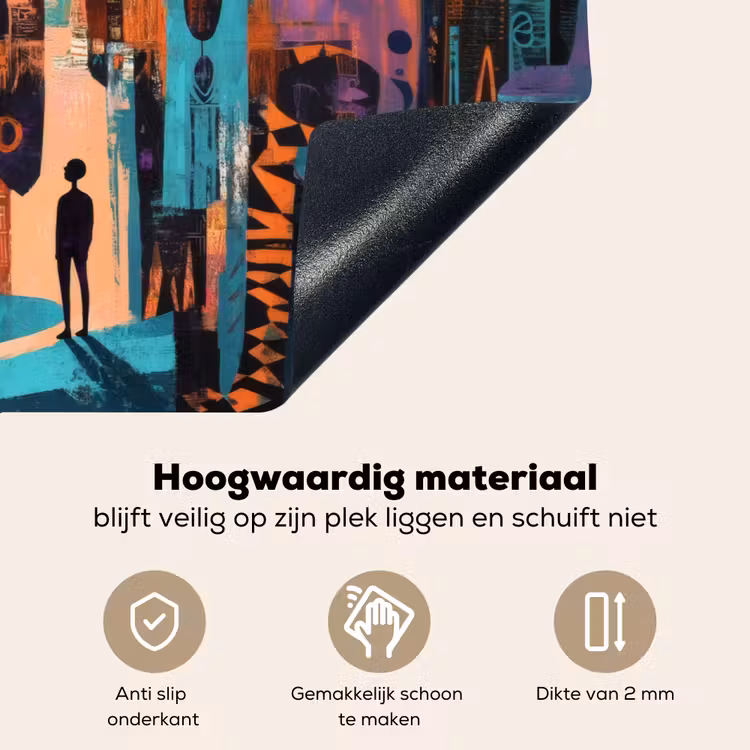 Abstract - Figuren - Kleurrijk Inductie beschemer met haakjes klein -ky-onderkant-nl