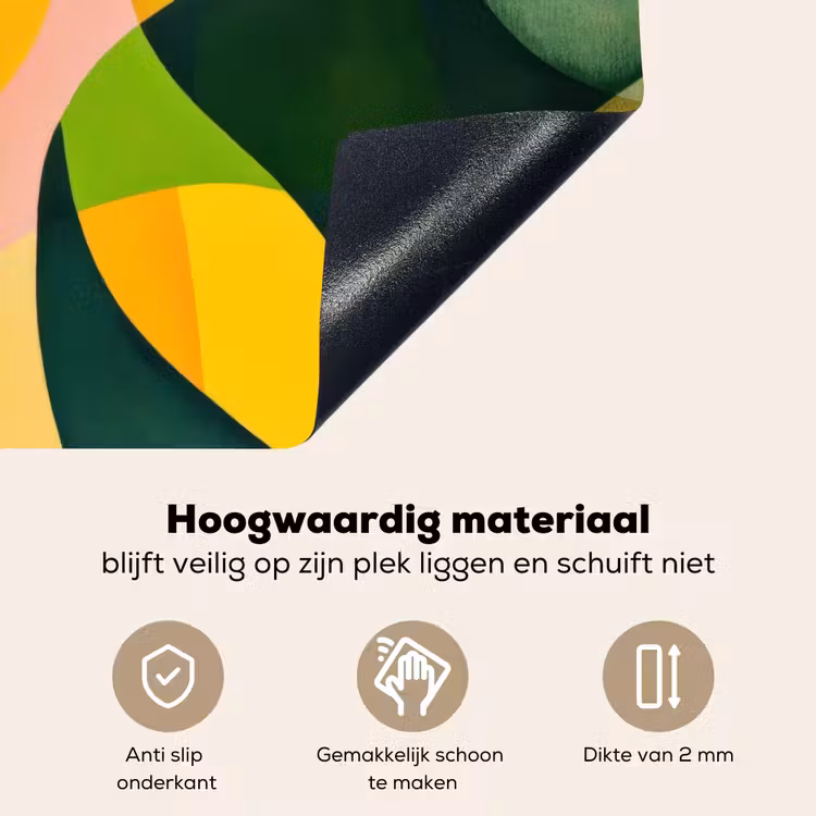 Abstract - Geel - Roze - Groen Inductie beschemer met haakjes klein -ky-onderkant-nl