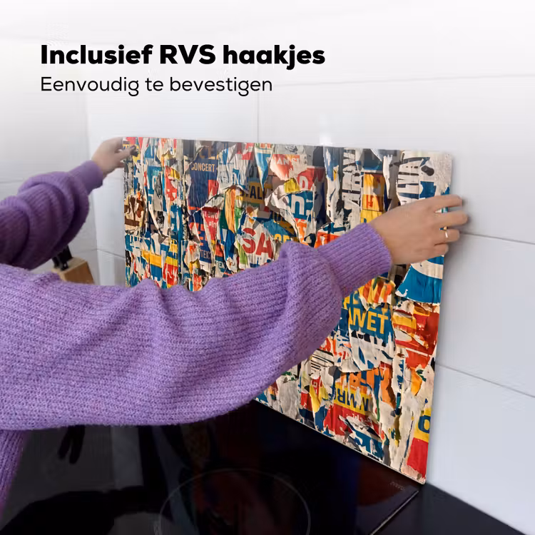 Abstract - Gelaagd papier - Urban - Modern - Kleurrijk Inductie beschemer met haakjes klein -ky-ophangen-nl