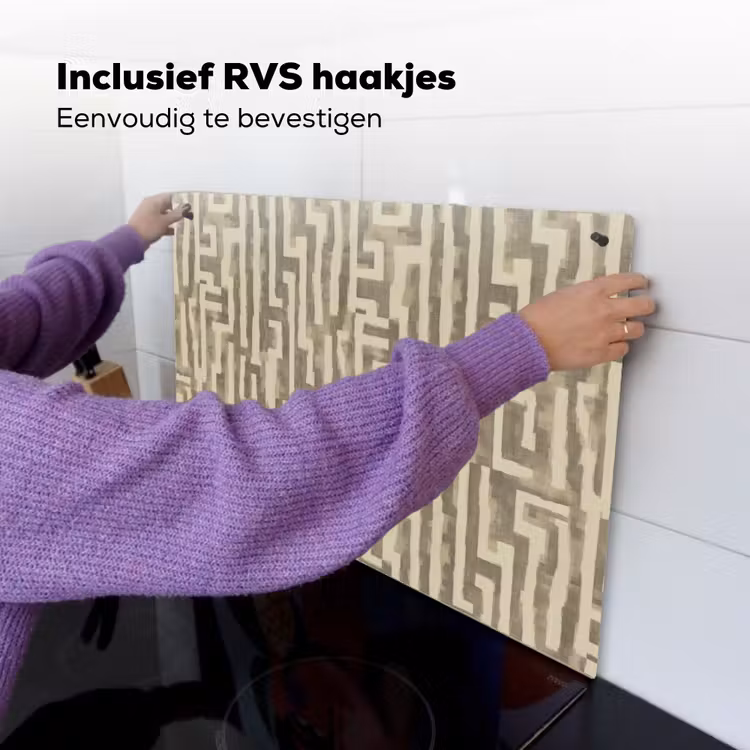 Abstract - Geometrisch - Groen Inductie beschemer met haakjes klein 777 -ky-ophangen-nl