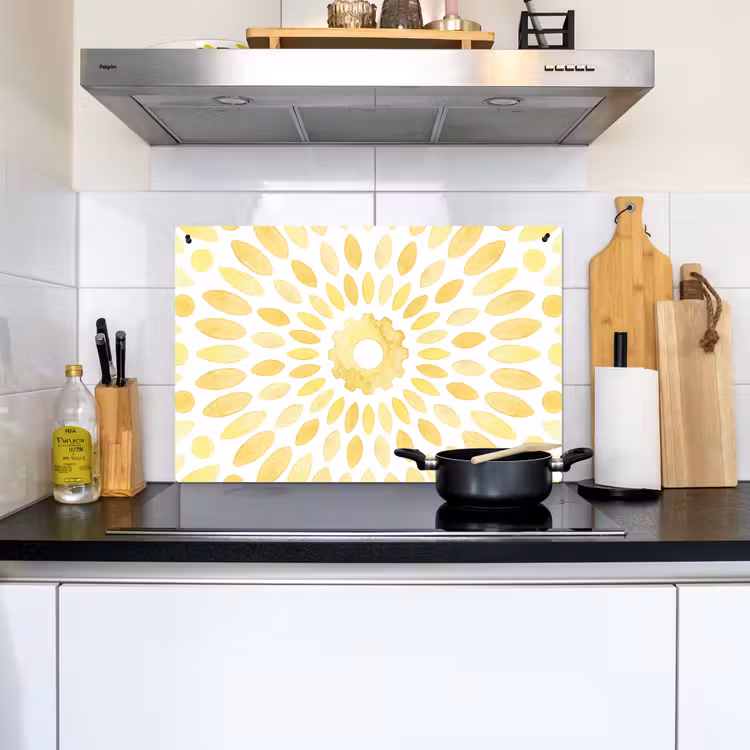 Abstract - Geometrisch - Stralend - Geel Inductie beschemer met haakjes klein -sfeer2