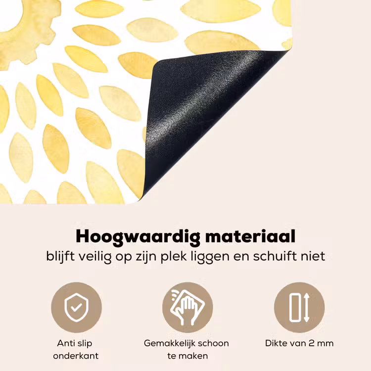 Abstract - Geometrisch - Stralend - Geel Inductie beschemer met haakjes klein -ky-onderkant-nl