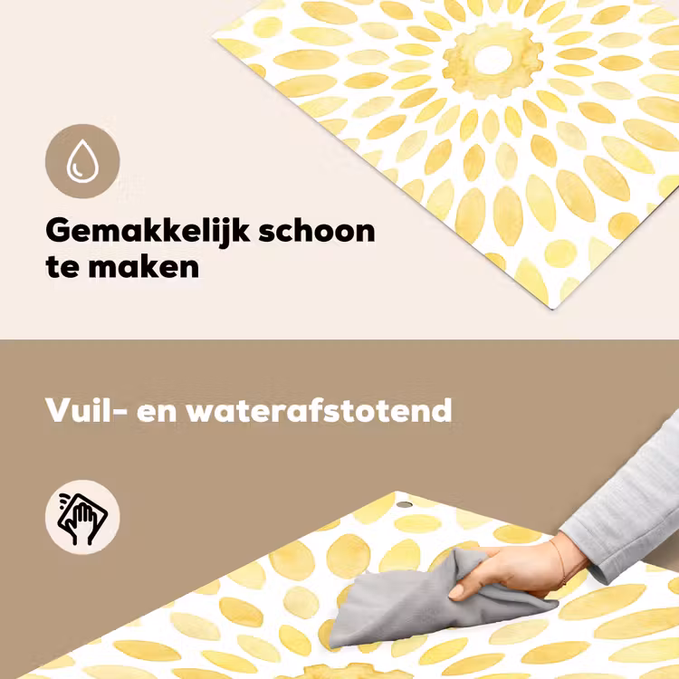 Abstract - Geometrisch - Stralend - Geel Inductie beschemer met haakjes klein -ky-schoon-nl