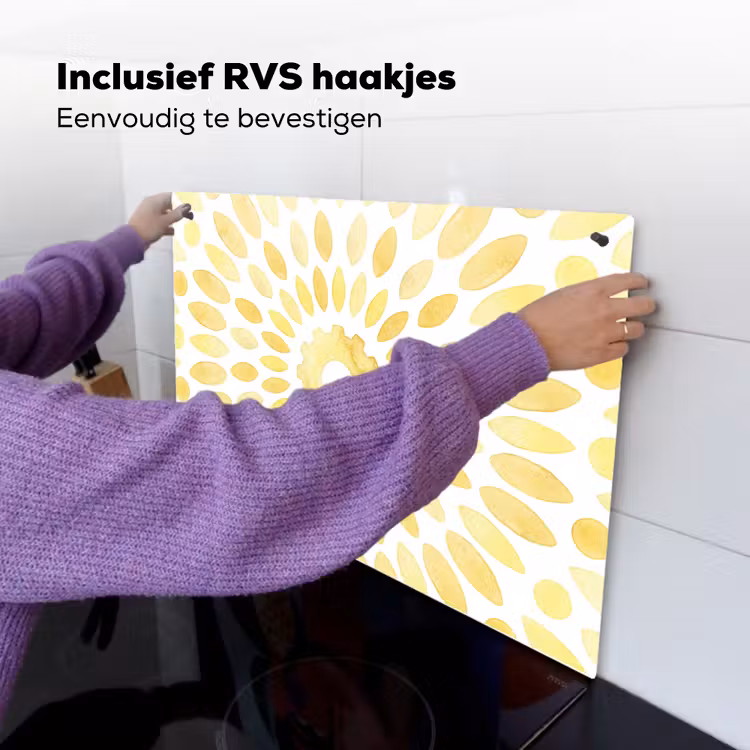 Abstract - Geometrisch - Stralend - Geel Inductie beschemer met haakjes klein -ky-ophangen-nl