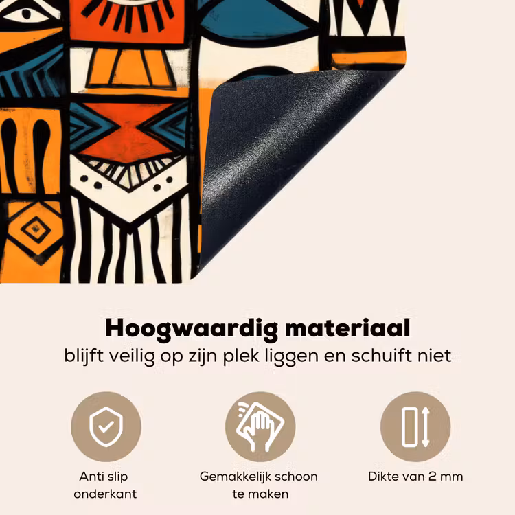 Abstract - Gezichten - Mozaïek Inductie beschemer met haakjes klein -ky-onderkant-nl