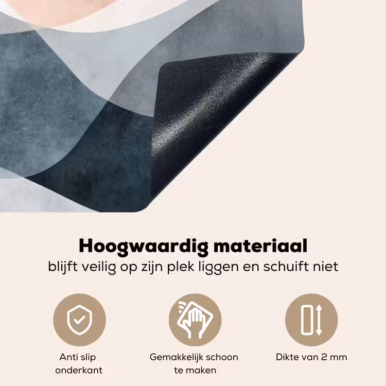 Abstract - Golven - Blauw Inductie beschemer met haakjes klein -ky-onderkant-nl