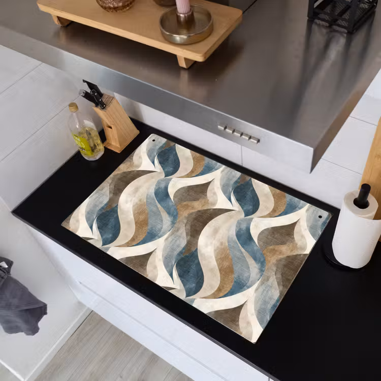Abstract - Golven - Kleurrijk Inductie beschemer met haakjes klein 777 -sfeer1
