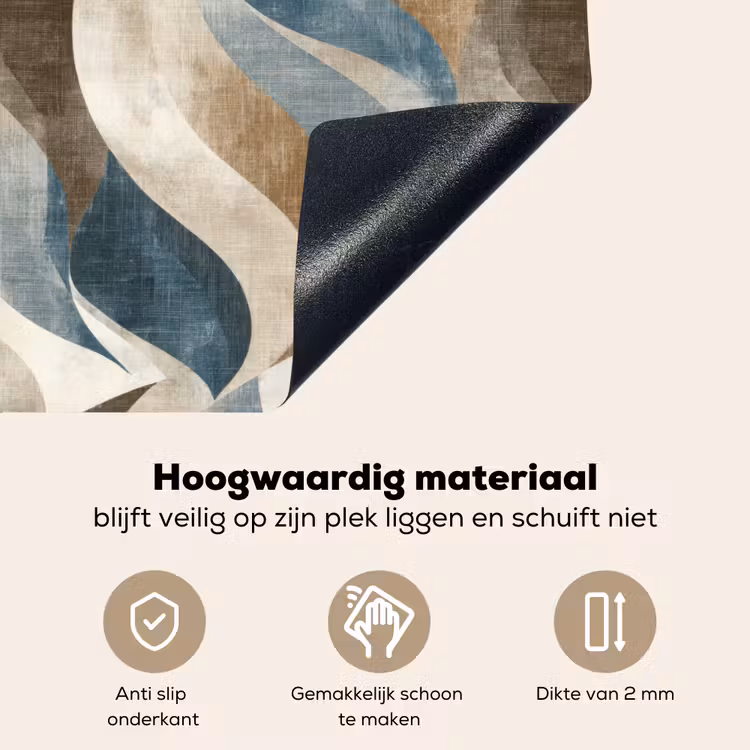 Abstract - Golven - Kleurrijk Inductie beschemer met haakjes klein 777 -ky-onderkant-nl