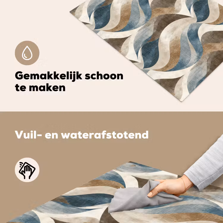 Abstract - Golven - Kleurrijk Inductie beschemer met haakjes klein 777 -ky-schoon-nl