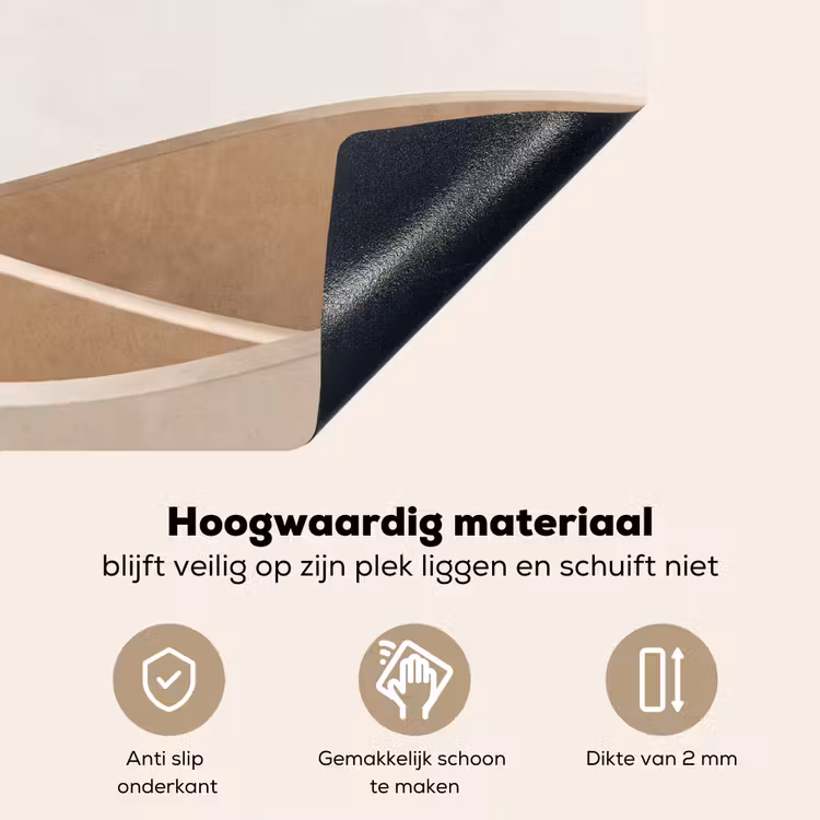 Abstract - Golven - Modern - Beige Inductie beschemer met haakjes klein -ky-onderkant-nl