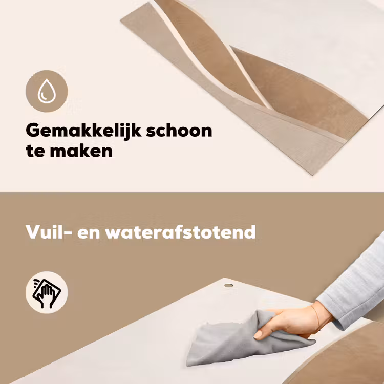 Abstract - Golven - Modern - Beige Inductie beschemer met haakjes klein -ky-schoon-nl