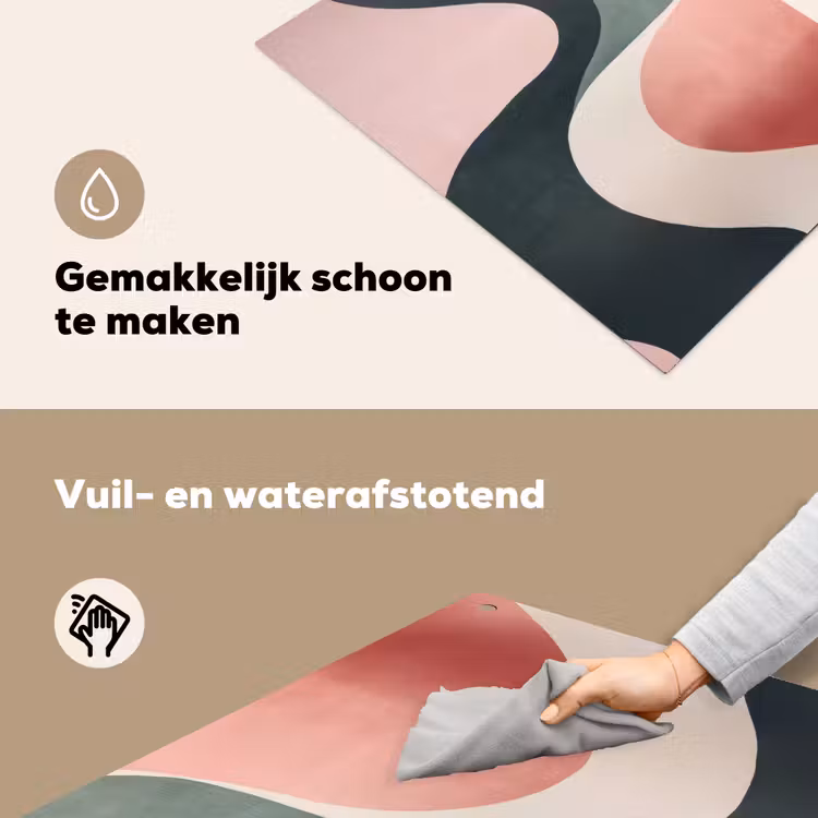Abstract - Golven - Sierlijk - Roze Inductie beschemer met haakjes klein -ky-schoon-nl