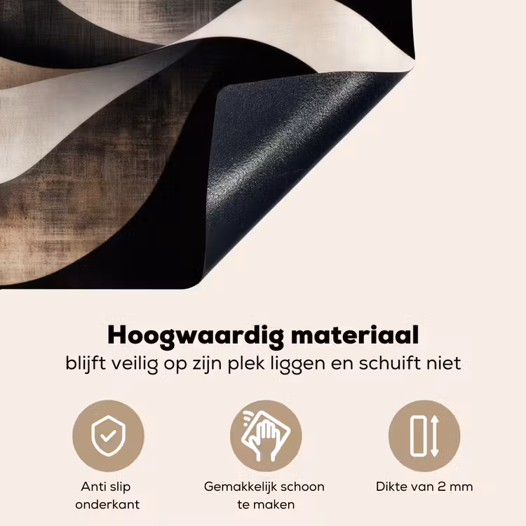 Abstract - Golven - Zwart - Verweerd Inductie beschemer met haakjes klein -ky-onderkant-nl
