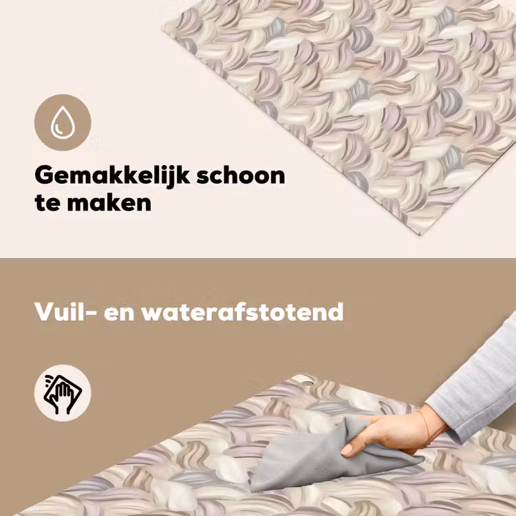 Abstract - Golvend - Pastel Inductie beschemer met haakjes klein 777 -ky-schoon-nl