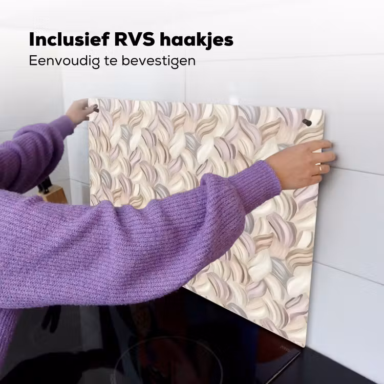 Abstract - Golvend - Pastel Inductie beschemer met haakjes klein 777 -ky-ophangen-nl