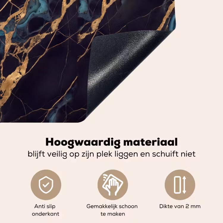 Abstract - Gouden lijnen - Kunst - Modern - Zwart Inductie beschemer met haakjes klein -ky-onderkant-nl