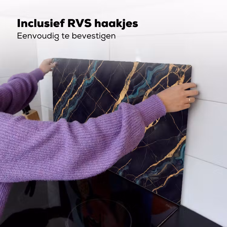 Abstract - Gouden lijnen - Kunst - Modern - Zwart Inductie beschemer met haakjes klein -ky-ophangen-nl