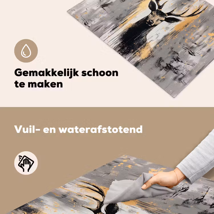 Abstract - Hert - Gewei - Goud Inductie beschemer met haakjes klein -ky-schoon-nl