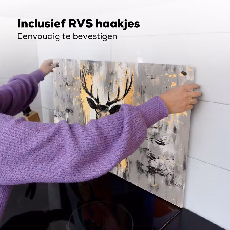 Abstract - Hert - Gewei - Goud Inductie beschemer met haakjes klein -ky-ophangen-nl