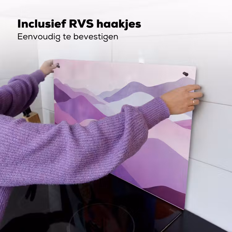 Abstract - Heuvels - Landschap - Paars Inductie beschemer met haakjes klein -ky-ophangen-nl