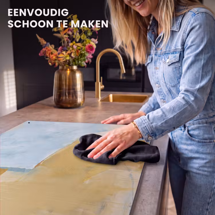 Abstract - Kleuren - Kunst - Modern - Blauw Inductie beschemer met haakjes klein -ky-schoon-nl