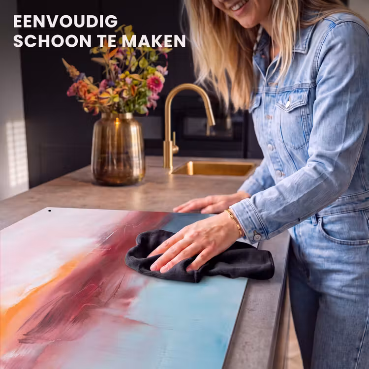 Abstract - Kleuren - Modern - Kunst - Roze Inductie beschemer met haakjes klein -ky-schoon-nl