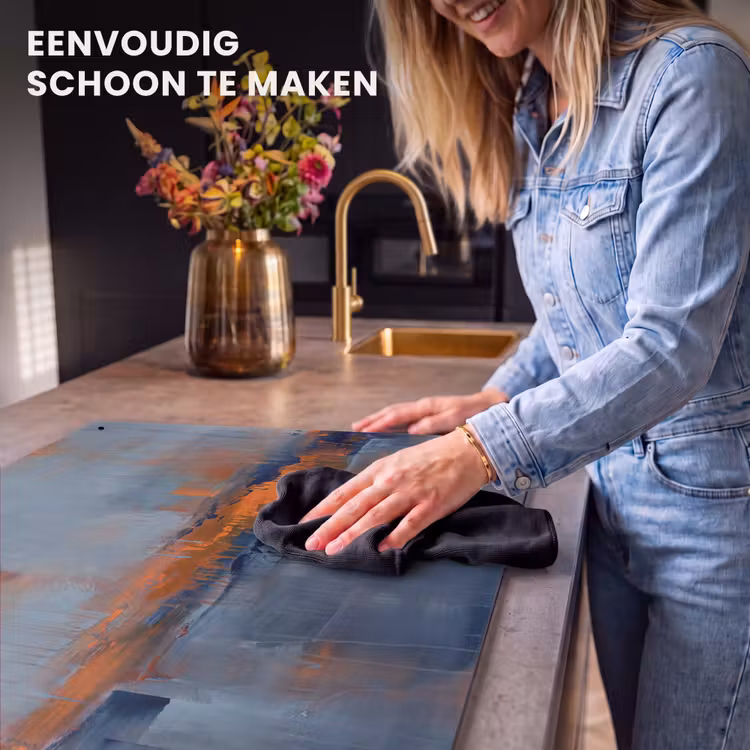 Abstract - Kleuren - Modern - Oranje - Grijs Inductie beschemer met haakjes klein -ky-schoon-nl