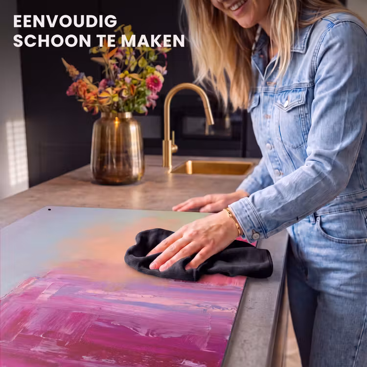 Abstract - Kleuren - Modern - Roze Inductie beschemer met haakjes klein -ky-schoon-nl