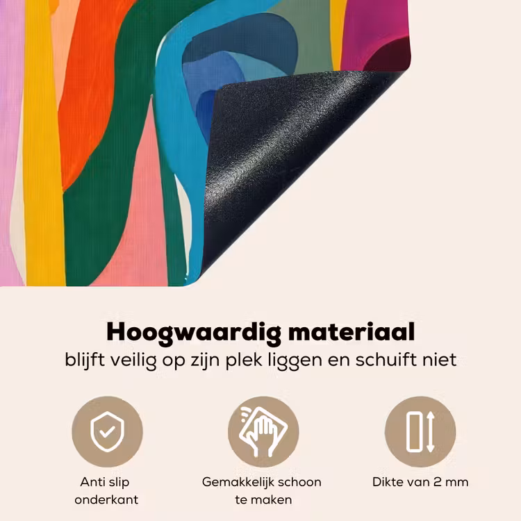 Abstract - Kleurrijk - Golven - Lijnen Inductie beschemer met haakjes middel -ky-onderkant-nl