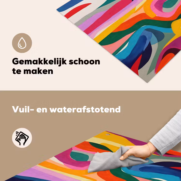 Abstract - Kleurrijk - Golven - Lijnen Inductie beschemer met haakjes middel -ky-schoon-nl