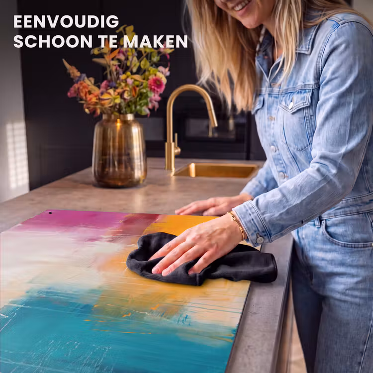 Abstract - Kleurrijk - Modern - Kunst - Oranje Inductie beschemer met haakjes klein -ky-schoon-nl