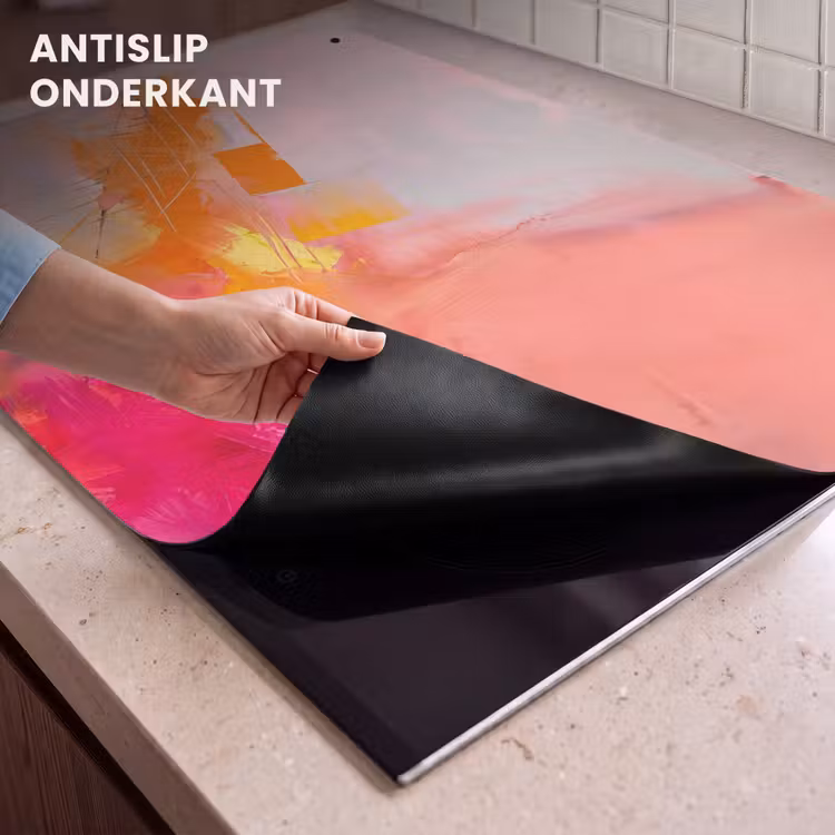Abstract - Kleurrijk - Modern - Roze Inductie beschemer met haakjes klein -ky-onderkant-nl