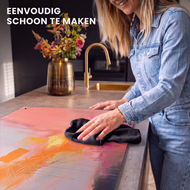 Abstract - Kleurrijk - Modern - Roze Inductie beschemer met haakjes klein -ky-schoon-nl