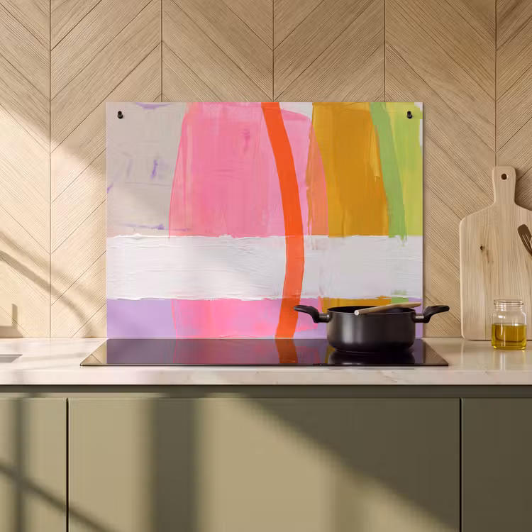 Abstract - Kleurrijk - Vormen - Modern - Kunst Inductie beschemer met haakjes klein -sfeer2